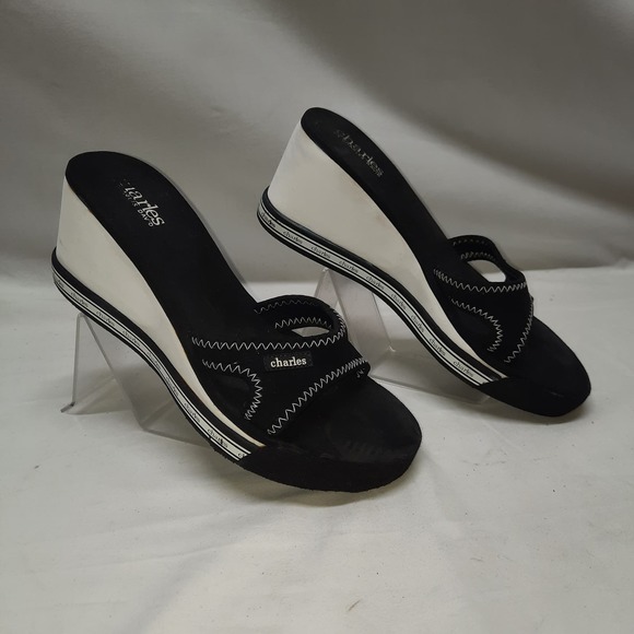 Charles David Neoprene wedge heel Sandals READ see measurements 8.5? - Picture 2 of 11